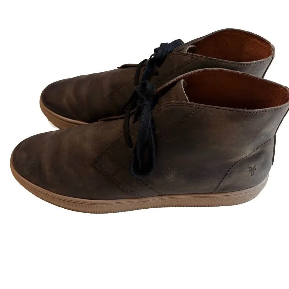 Frye Astor Chukka Boots 11.5 Black Leather High Top Business Casual Sneakers - Picture 7 of 8